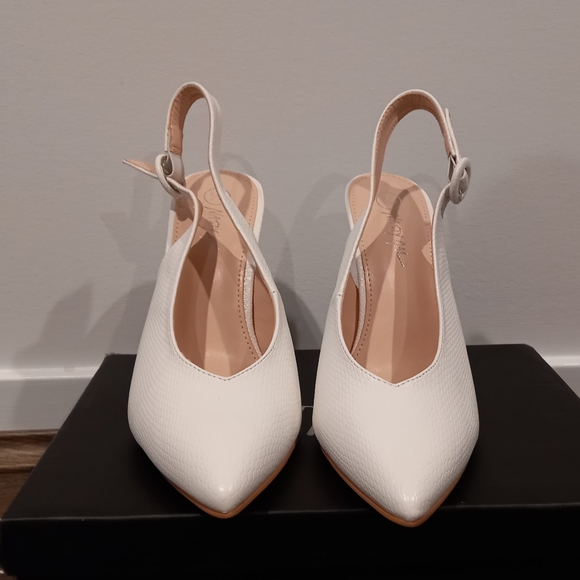 Nasty Gal Shoes - White slingback Heels